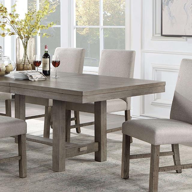 Large Picture of Furniture of America San Antonio CM3251GY-T-7PC 7 Pc Dining Table Set