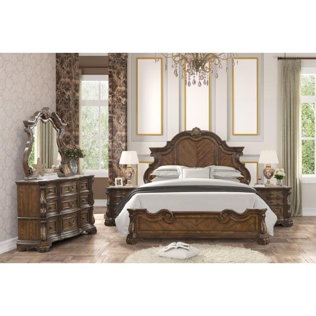 Large Picture of Furniture of America Leovanni FM70003DB-EK-W-BED King Bed
