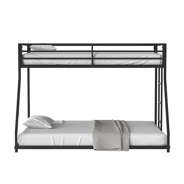 Large Picture of Furniture of America Rothwell FM-BK1200BK-TF Twin/Full Metal Bunk Bed