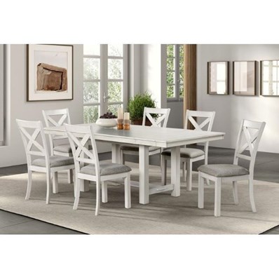 Furniture of America Ferrone FM3429WH-T-7PC 7 Pc Dining Table Set