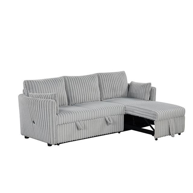 Large Picture of Furniture of America Denholme SL64002GY-SF-PK Sectional with Pull Out
