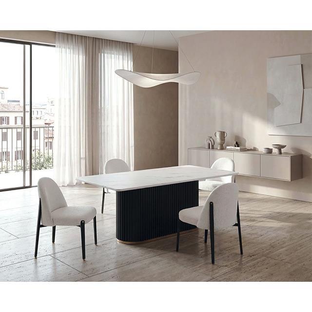 Large Picture of Furniture of America Borden FM37019BK-T-5PC 5 Pc Dining Table Set