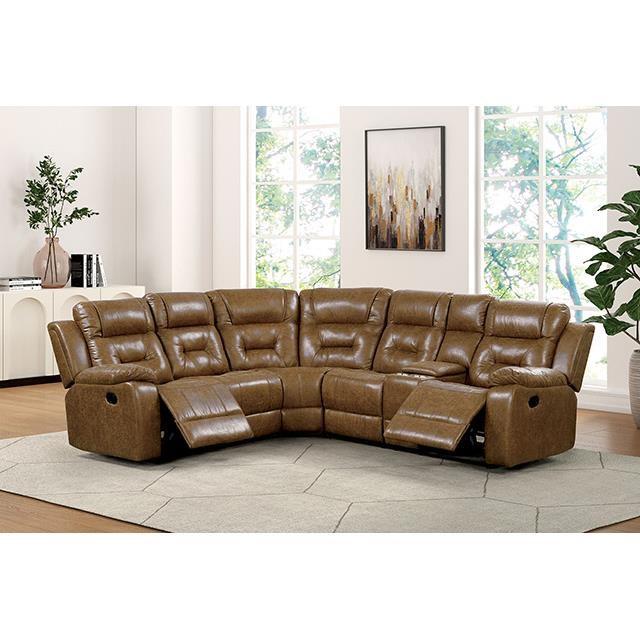 Large Picture of Furniture of America Ezekius FM6011BR-M-SECT Manual Sectional