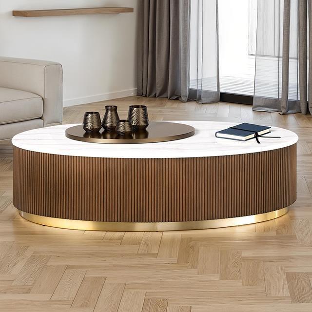 Furniture of America Virden FM47000BR-CO Oval Cocktail Table