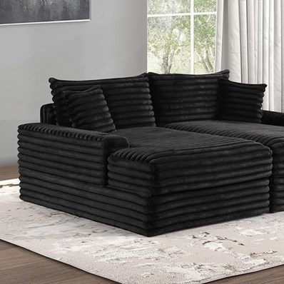 Furniture of America Tavedestrand FM6900BK-PK Double Chaise Sofa