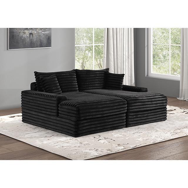 Large Picture of Furniture of America Tavedestrand FM6900BK-PK Double Chaise Sofa