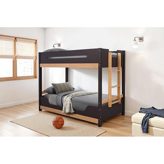 Large Picture of Furniture of America Nestor FM-BK201BK-T-BED Twin/Twin Bunk Bed