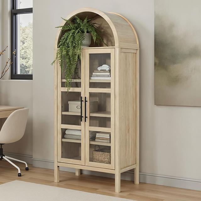 Furniture of America Gateshead SL-AC8001NT-3A Arched Cabinet