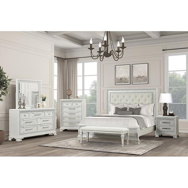 Large Picture of Furniture of America Stella Mia FM70000WH-Q-F-BED Queen Bed