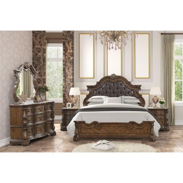 Large Picture of Furniture of America Leovanni FM70003DB-EK-F-BED King Bed