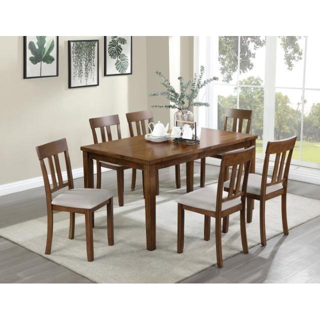 Large Picture of Furniture of America Medford CM3253WN-T-7PK 7 Pc Dining Table Set