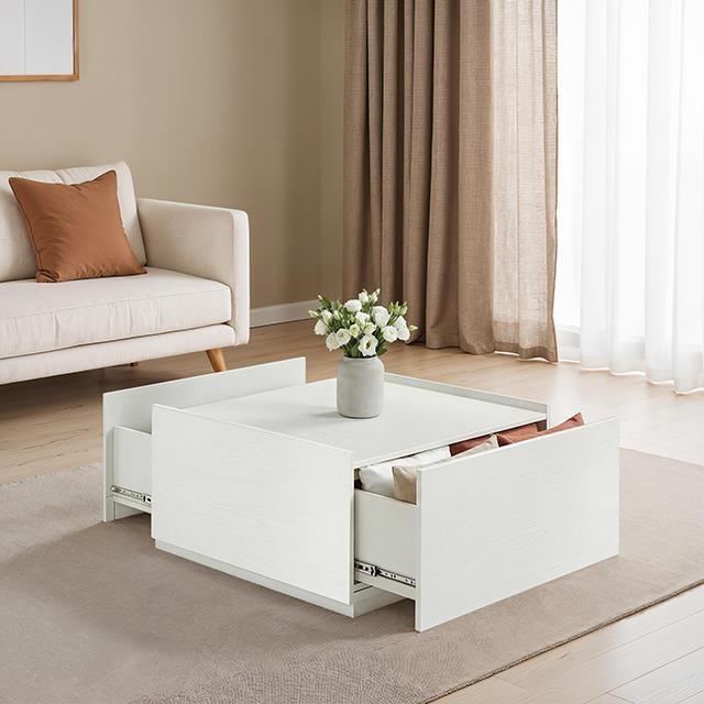 Large Picture of Furniture of America Hyde SL4200WH-C Coffee Table