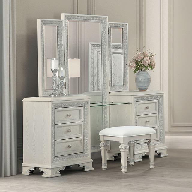 Large Picture of Furniture of America Stella Mia FM70000WH-V-SET Vanity Set