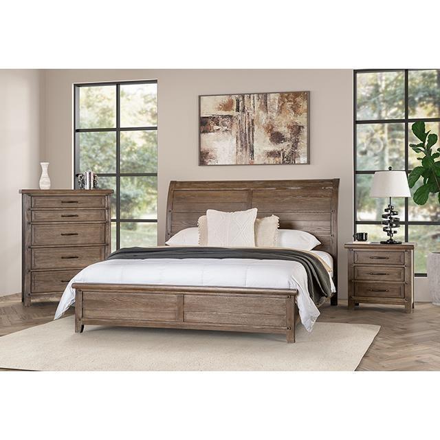 Large Picture of Furniture of America Merthyr FM7431BR-Q-BED Queen Bed