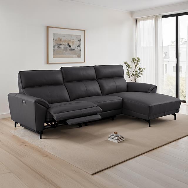 Large Picture of Furniture of America Theola CM9937BK-SECT-PM-R Power Sectional