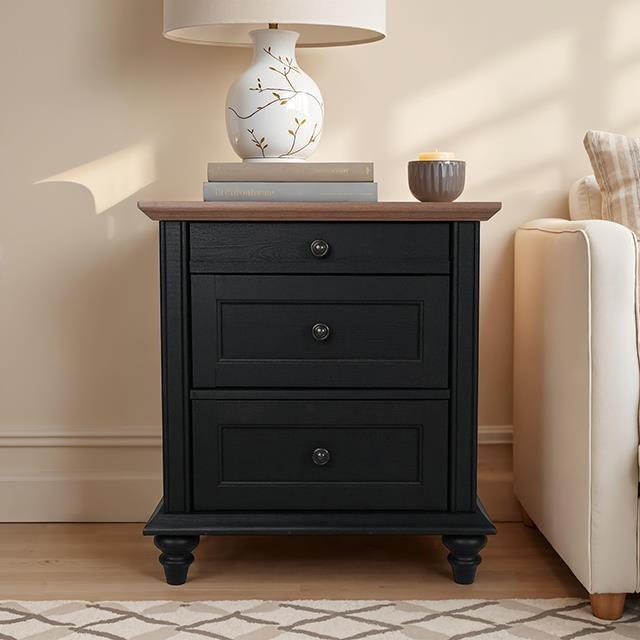 Large Picture of Furniture of America Hyde SL7201BK-N Nightstand