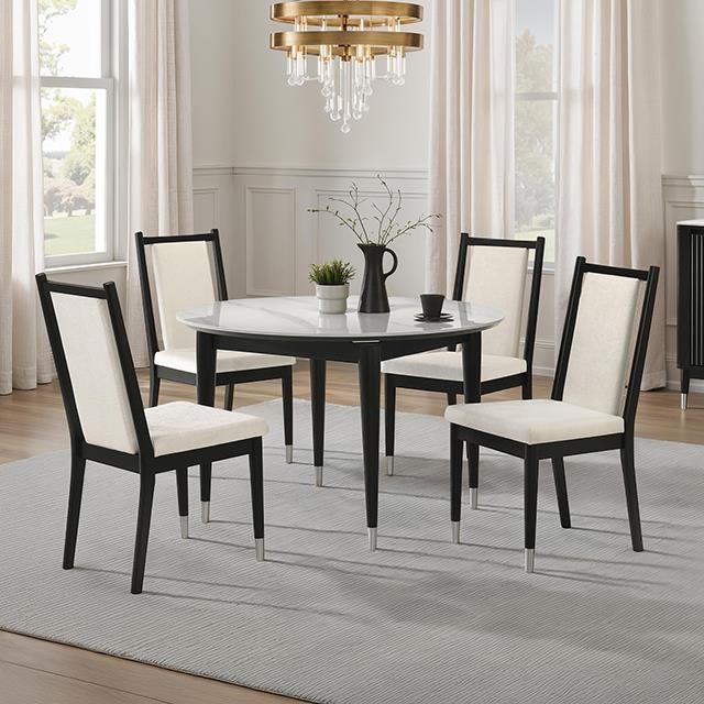 Furniture of America Maidstone FM32001BK-RT-5PC 5 Pc Round Dining Table Set