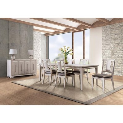 Furniture of America Hinwitz FM3399WH-T-9PC 9 Pc Dining Table Set