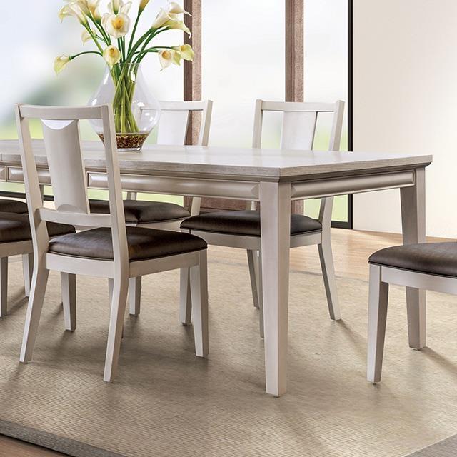 Large Picture of Furniture of America Hinwitz FM3399WH-T-9PC 9 Pc Dining Table Set