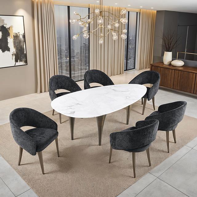 Furniture of America Ciaran FM37024WH-OT-5PC24BK 5 Pc Dining Table Set