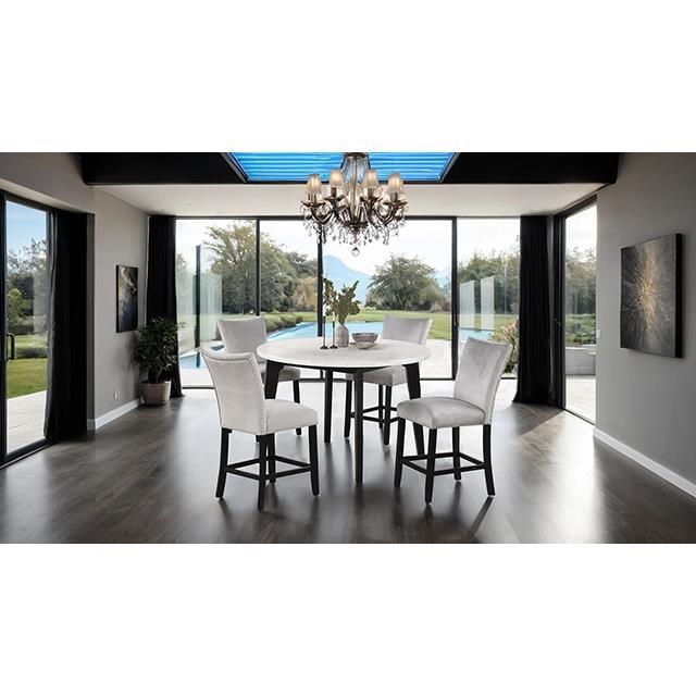 Large Picture of Furniture of America Sabro FM3330BK-PRT-TABLE Round Counter Height Table