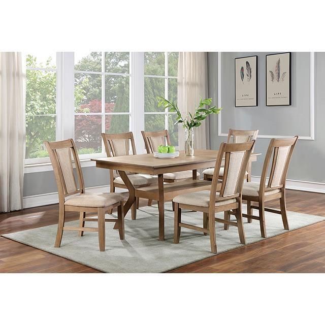 Large Picture of Furniture of America Upminster CM3984NT-T-7PC 7 Pc Dining Table Set
