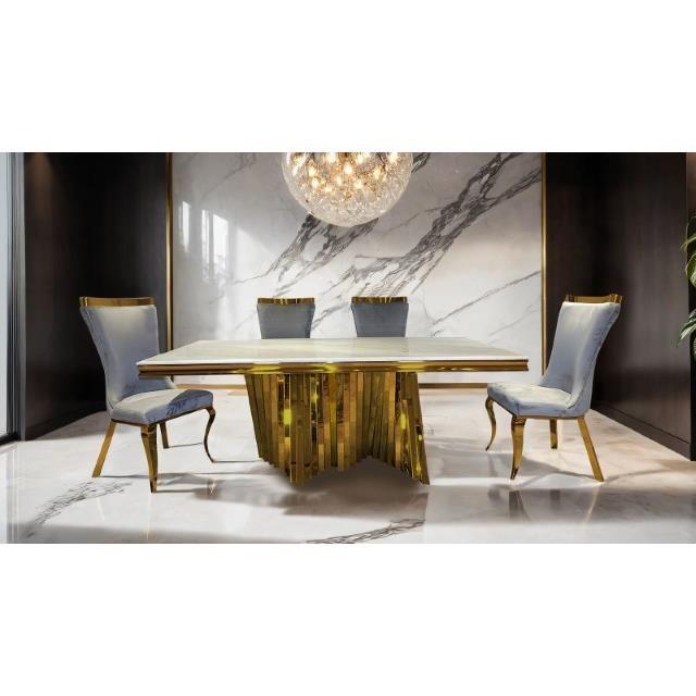 Large Picture of Furniture of America Basilicata FM33001GD-T-7PC-13BK