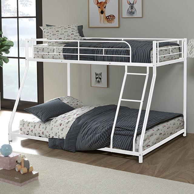 Furniture of America Panos FM-BK901WH-TF Twin/Full Metal Bunkbed