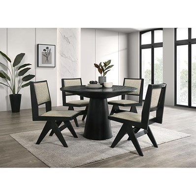 Furniture of America Tottenham FM3222BK-RT-48-5PC 5 Pc Dining Table Set