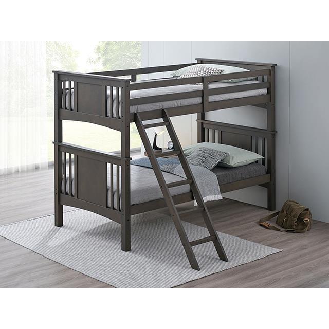 Large Picture of Furniture of America Spring Creek FM-BK602TT-GY-BED Twin/Twin Bunk Bed