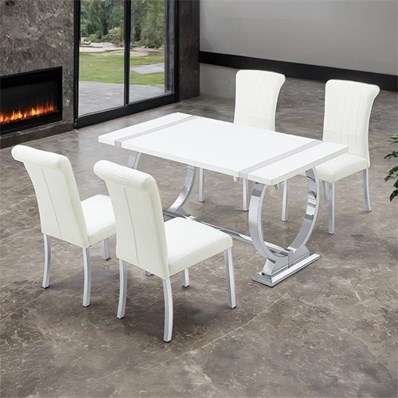 Furniture of America Holstebro FM37007SV-T-5PC-07SW 5 Pc 60