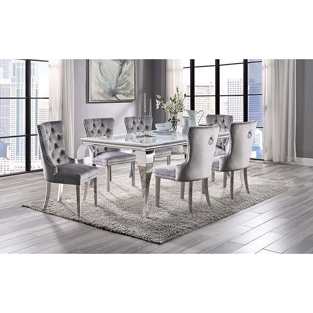 Furniture of America Neuveville CM3903WH-T-7PC-261GY 7 Pc Dining Table Set