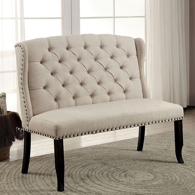 Large Picture of Furniture of America Sania CM3324BKT84-3564-7PC 7 Pc Dining Table Set