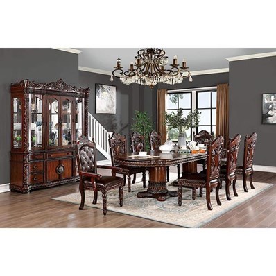 Furniture of America Canyonville CM3144T-9PC 9 Pc Dining Table Set
