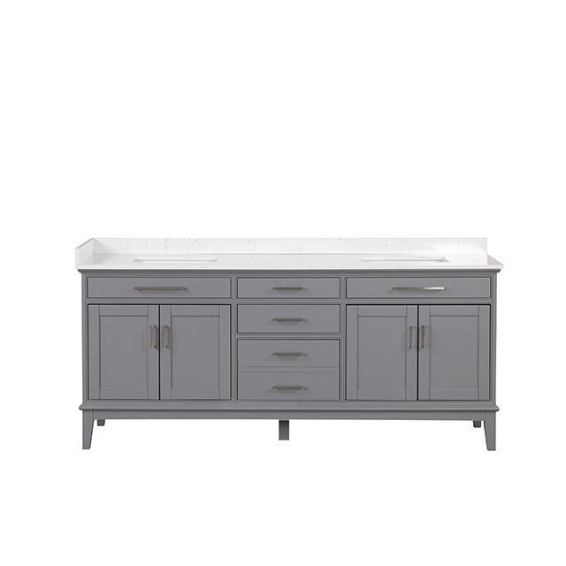 Large Picture of Furniture of America Oliva TM-CT006WH-80+06GY Vanity Set