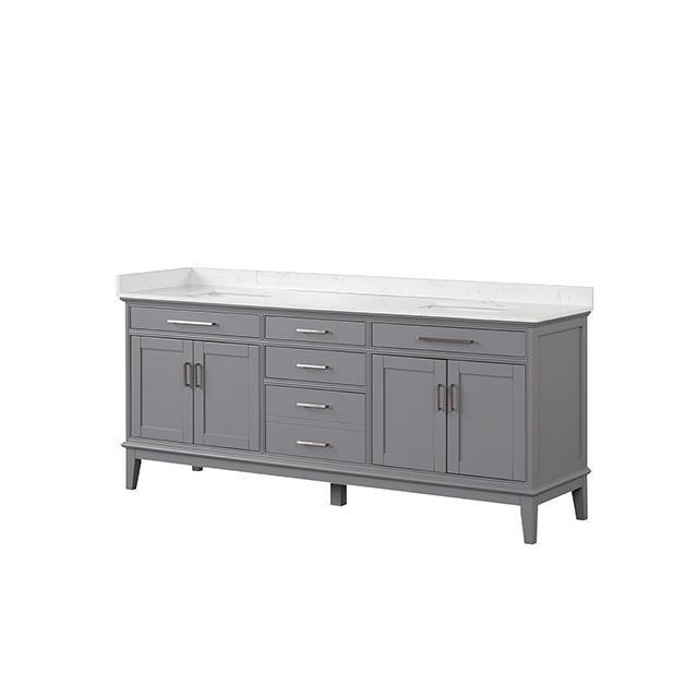 Large Picture of Furniture of America Oliva TM-CT006WH-80+06GY Vanity Set