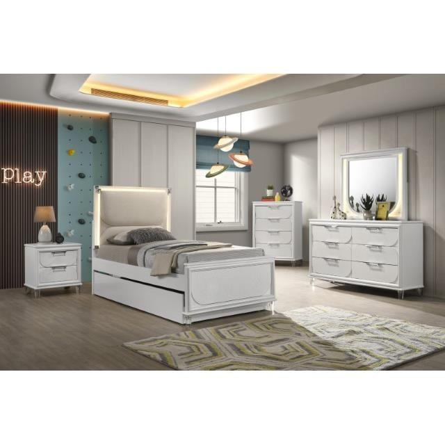 Large Picture of Furniture of America Lareina FM72081WH-T-BED Twin Bed