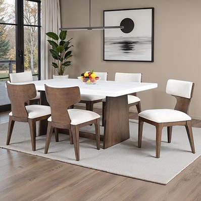 Furniture of America Caerwys FM34004BR-T-7PC 7 Pc Dining Table Set