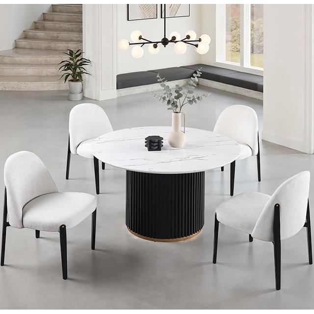 Large Picture of Furniture of America Borden FM37019BK-RT-TABLE Round Dining Table