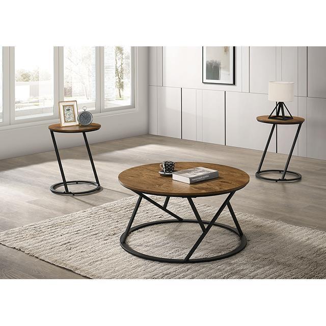 Large Picture of Furniture of America Ronde FM42905NT-3PK 3 Pc Table Set