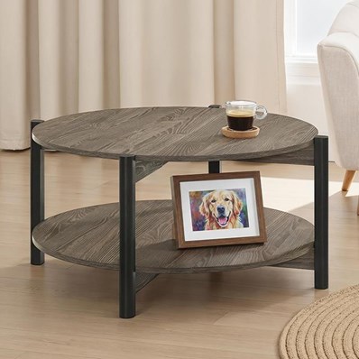 Furniture of America Hyde SL4200DG-CR Round Coffee Table