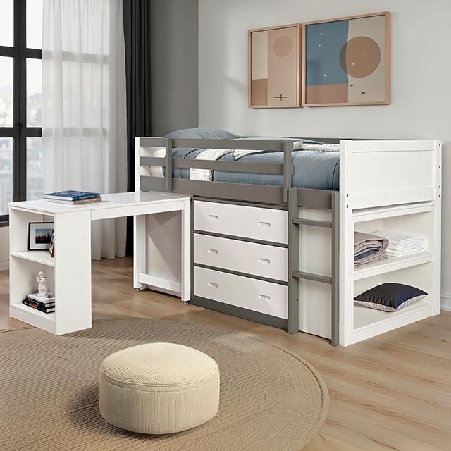 Large Picture of Furniture of America Ledell FM-BK203GY-T-BED Twin Loft Bed