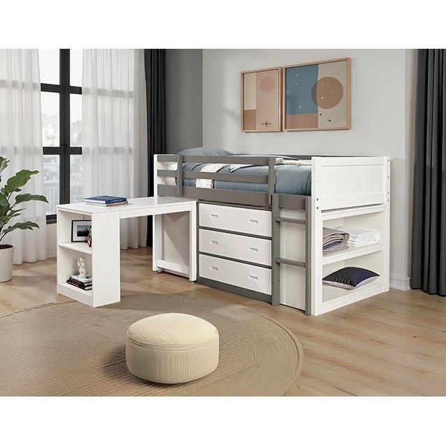 Large Picture of Furniture of America Ledell FM-BK203GY-T-BED Twin Loft Bed