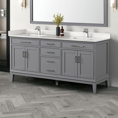 Furniture of America Almeria TM-CT005WH-72+05GY Vanity Set