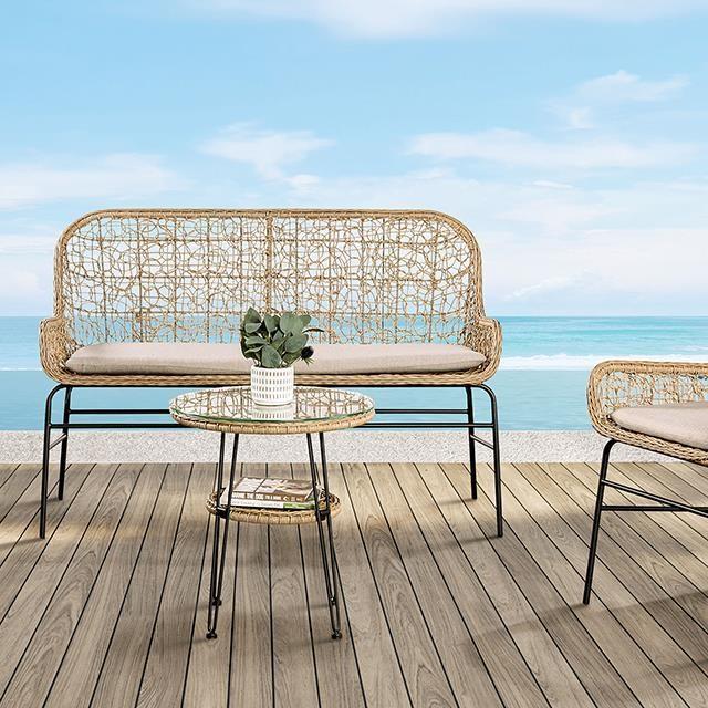 Large Picture of Furniture of America Zalika FM80010NT-T-4PC-BN 4 Pc Conversation Set