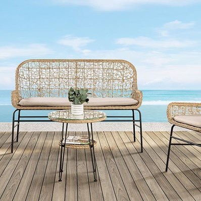 Furniture of America Zalika FM80010NT-T-4PC-BN 4 Pc Conversation Set