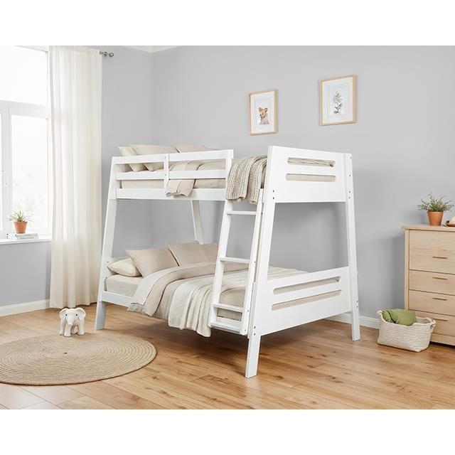Large Picture of Furniture of America Kallen FM-BK206WH-TF-BED Twin/Full Bunk Bed