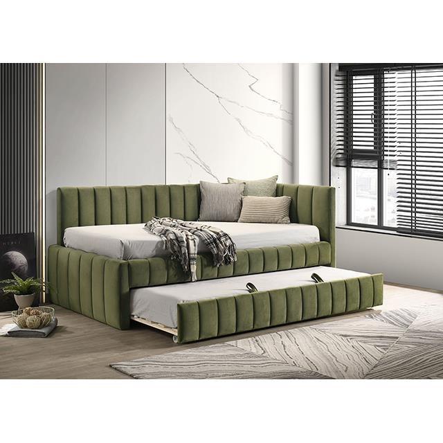 Large Picture of Furniture of America Nardi FM1206GR-BED Twin Daybed with Trundle