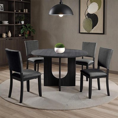 Furniture of America Oberto SL3406DG-RT-5PC 5 Pc Round Dining Table Set