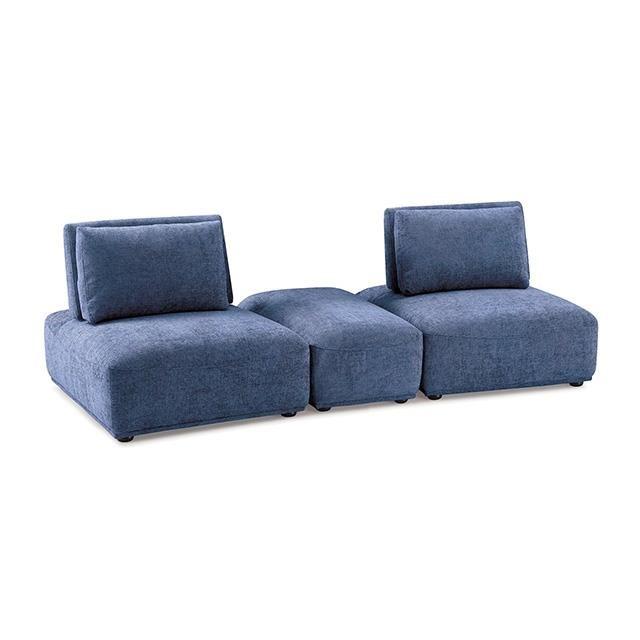 Large Picture of Furniture of America Stavanger FM63001BL-E 2-Seater with Rectangular Ottoman